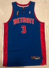 2003-04 DETROIT PISTONS #3 BEN WALLACE NBA FINALS SIZE 52 PRO CUT NIKE JERSEY