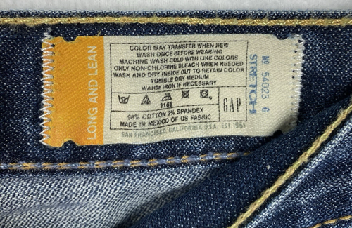 Gap 1969 Womens Jeans 10r (34" x 30.5) Long & Lean Blue Bootcut Stretch 2007 - Picture 3 of 6