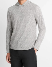 VINCE Sweater Mens Medium Gray Space Dye Lightweight Hoodie Sweatshirt Hooded