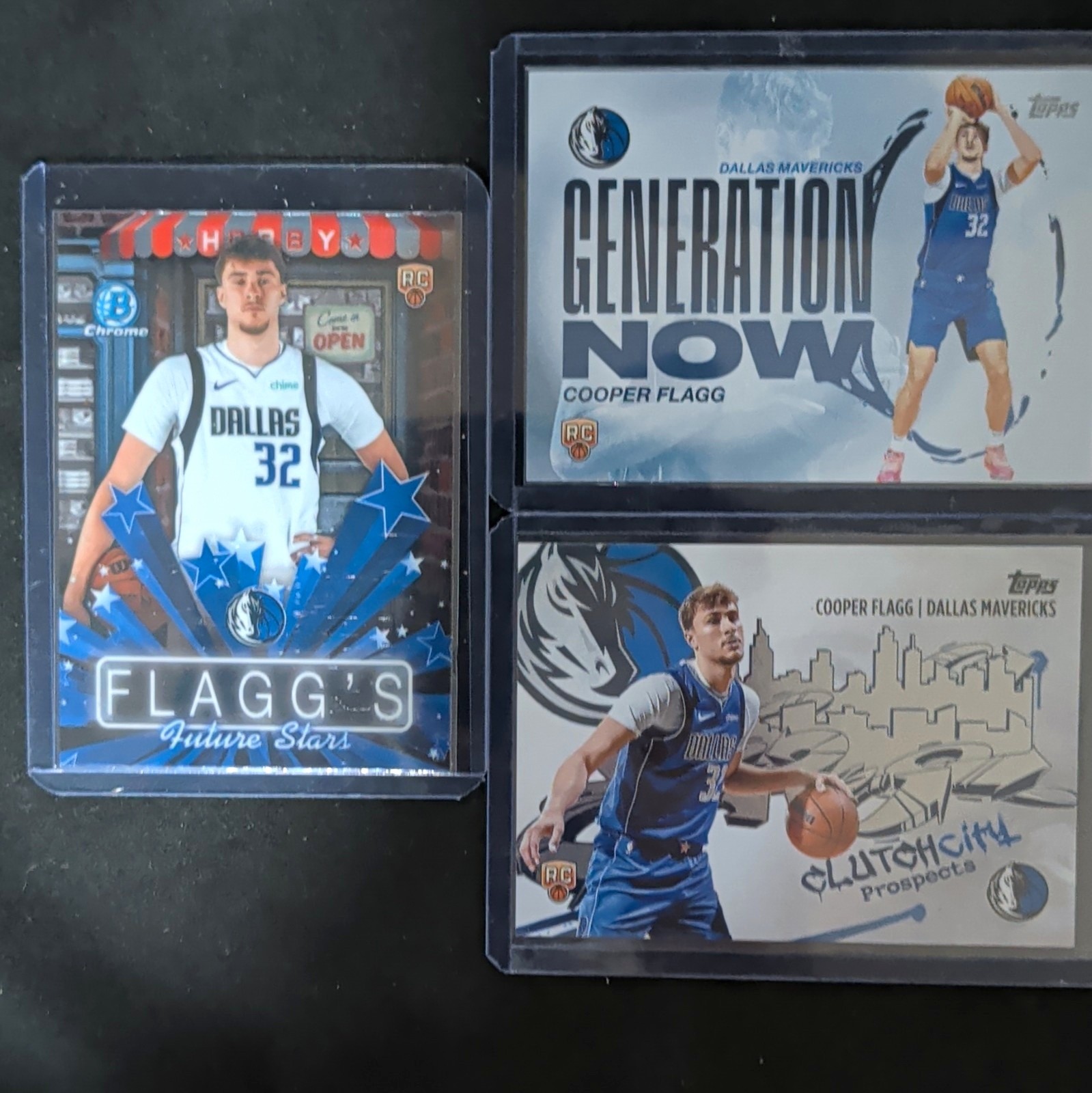 Cooper Flagg Dallas Mavericks Rookie 3-Card Lot Topps GN-1 C-1 HS-3