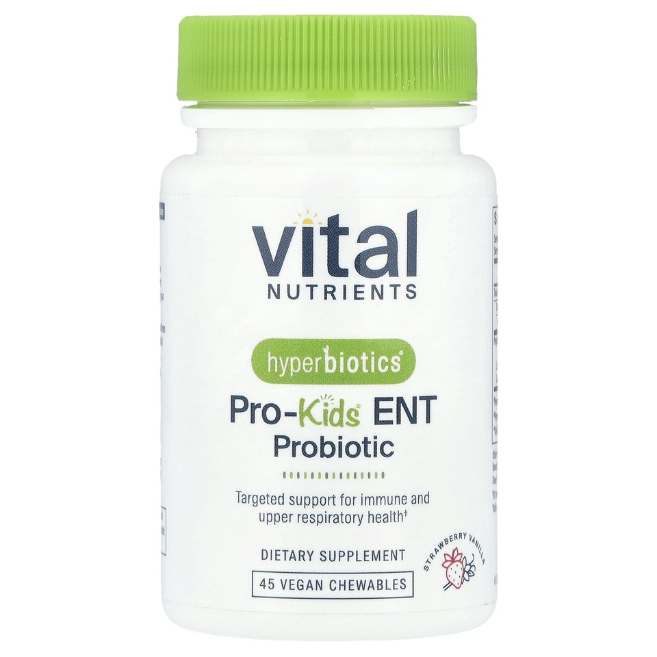 Hyperbiotics®, Pro-Kids® ENT Probiotic, Strawberry Vanilla, 45 Vegan Chewable