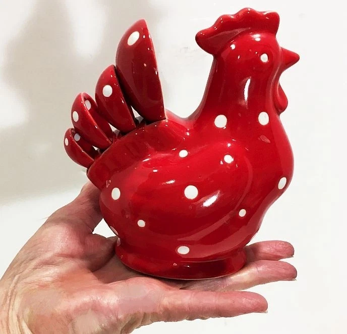 Chicken kitchen set. Sugar, Creamer, and measuring spoon set. Fun vintage look! - Image 2 of 4