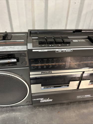 RAR Vintage Philips Super Tandem TR 3843 DOUBLE CASSETTE Player - Bild 4 von 19