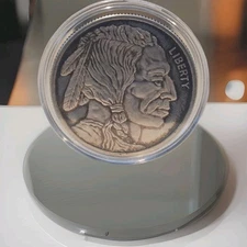1 oz .999 Fine Silver Buffalo Round Indian Head Design Beautiful Natural Toning
