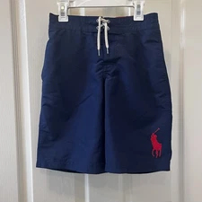 Polo Ralph Lauren Board Shorts Swim Shorts Big Pony Navy Boys Size Medium 10-12