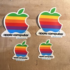 Vintage Original 1980s Apple Macintosh Computer Logo Rainbow Decal Stickers 4 