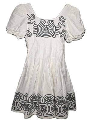 NWT Habitual Embroidered Dress Girls Size 16 Off- White