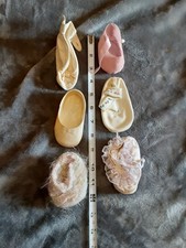 Lot of 6 Vintage Composition Hard Plastic Baby or Doll Shoes Singles No mates