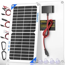 10W Solar Battery Charger Maintainer 12V Waterproof Solar Panel Trickle Charger
