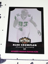 Alge Crumpler: 2006 Triple Threads 1/1 Printing Plate - Falcons / NC Tar Heels