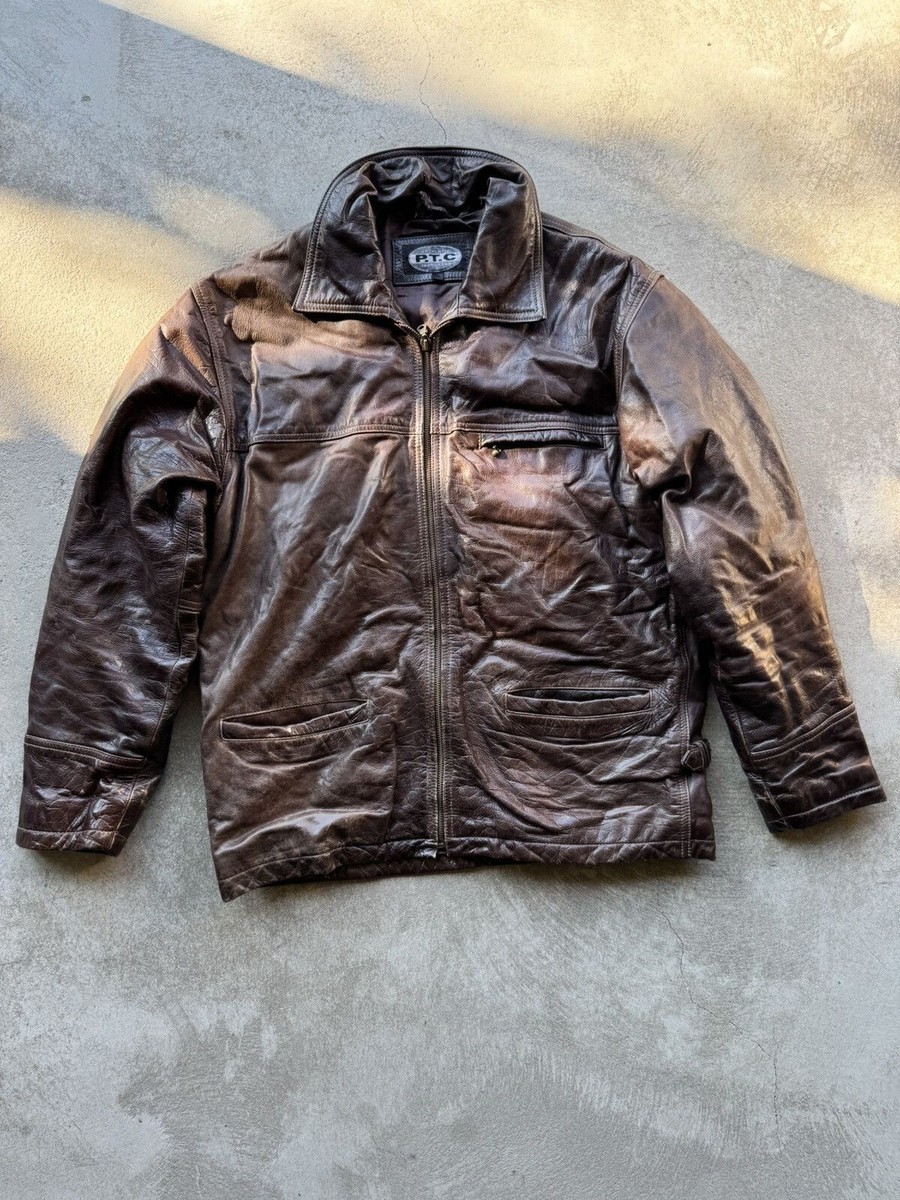 Vintage Genuine Real Leather Jacket High Quality Rock Punk Vintage Genuine Real Leather Jacket High Quality Rock Punk