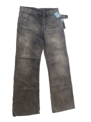 New DKNY Harrison Bootcut Low Rise Boy Junior Jeans Wiskers Grey Fading Gray Kid