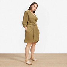 Everlane The Japanese Go Weave Long-Sleeve Mini Wrap Dress Size 2