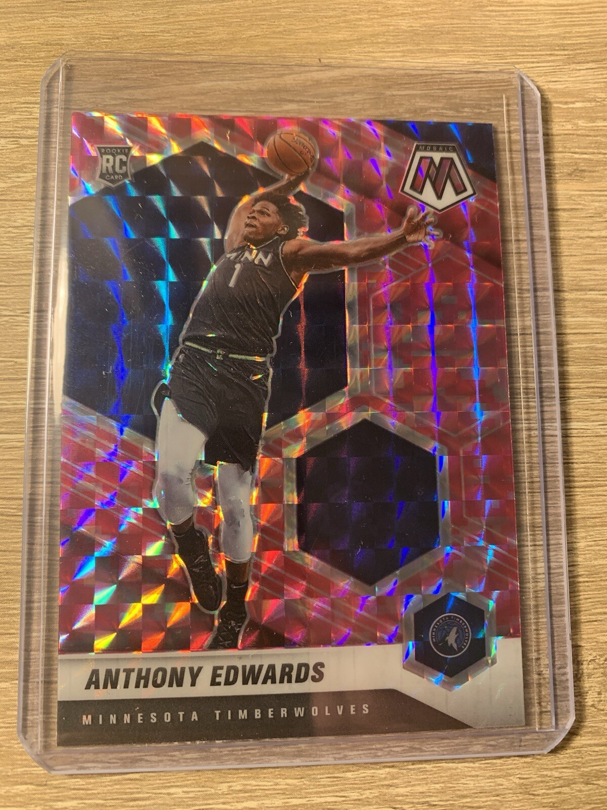 2020-21 Mosaic Anthony Edwards Pink Camo Prizm #201 Rookie RC Timberwolves⭐️⭐️