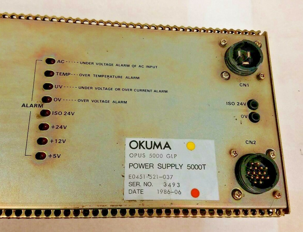 電源ユニット OKUMA OPUS 5000 LP POWER SUPPLY 5000T Okuma Opus 5000 LP Power Supply 5000T E0451-521-029 Ships