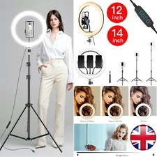 12/14' LED Selfie Ring Light with Tripod Stand Cell Phone Holder for Makeup Live