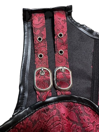 Womens Steampunk Corset Bustier Tops Renaissance Vintage Gothic Cincher Bodysuit - Picture 6 of 8