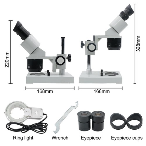 Stereo Microscope 20X 40X Illuminated WF10X Eyepiece Watch Repair PCB Inspection - Picture 4 of 8