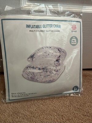 Target  Inflatable Glitter Multi-Colored  Chair 26''L x 22''W x 16''H (NEW IN BAG)