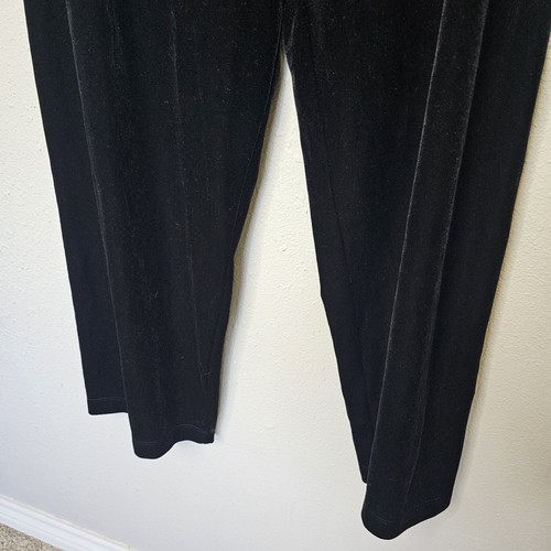 Additions by Chicos Black Velvet Pants Womens Size Large (3) Short Stretchy - Picture 3 of 8
