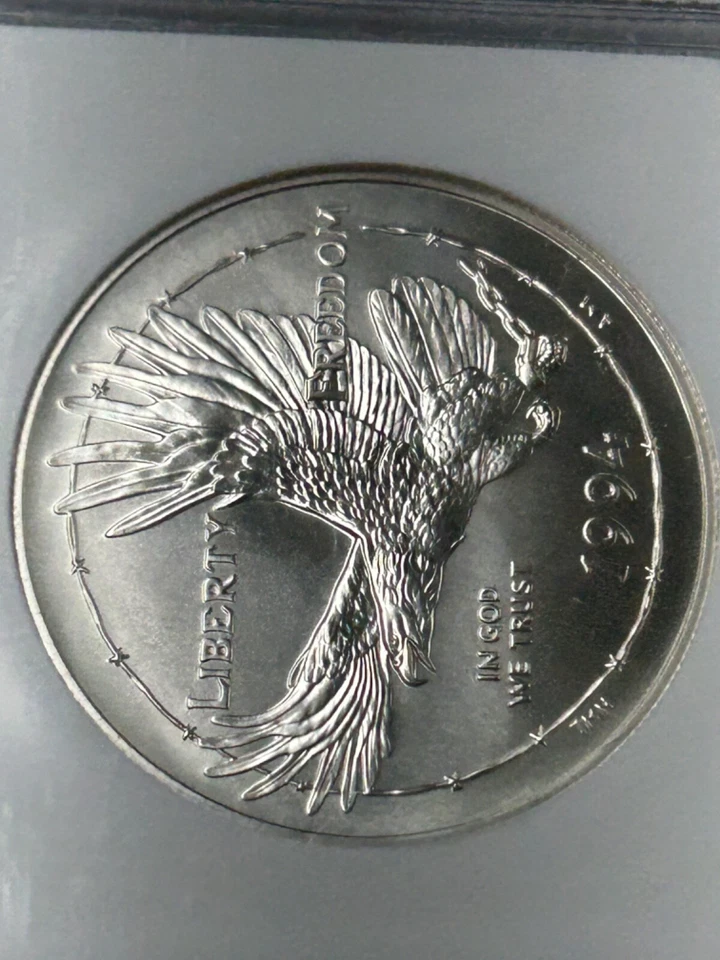 1994 W POW Museum Silver Dollar NGC MS70 - Image 3 of 4