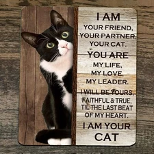 Mouse Pad I am Your Black and White Tuxedo Cat