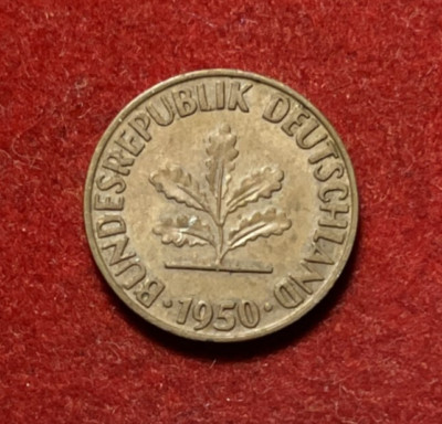 Germany Pfennig 1950 D Copper Plated Steel Coin KM#105 T6196