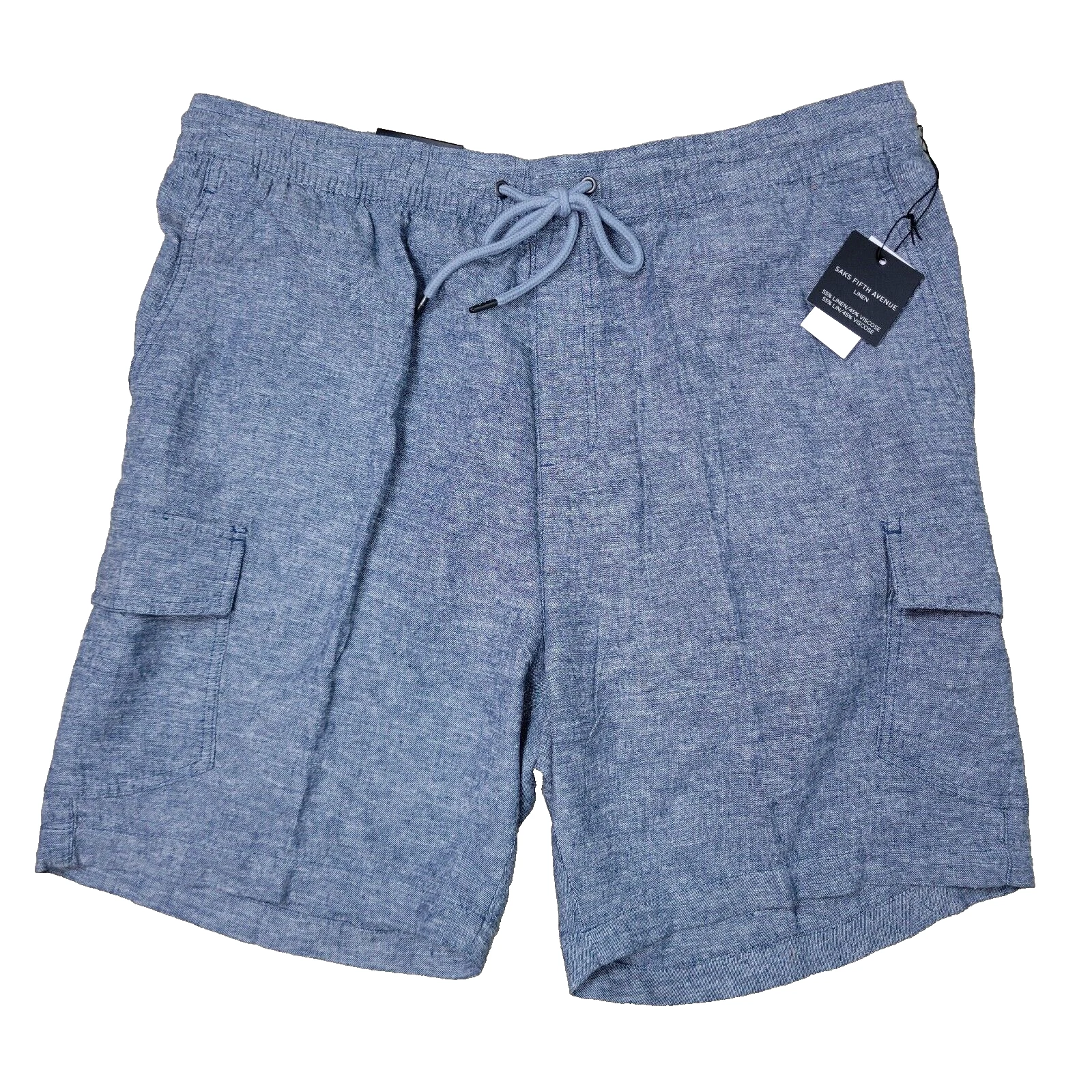 NWT Saks Fifth Avenue Mens 2XL Gray Linen Cargo Shorts Drawstring
Opens in a new window or tab