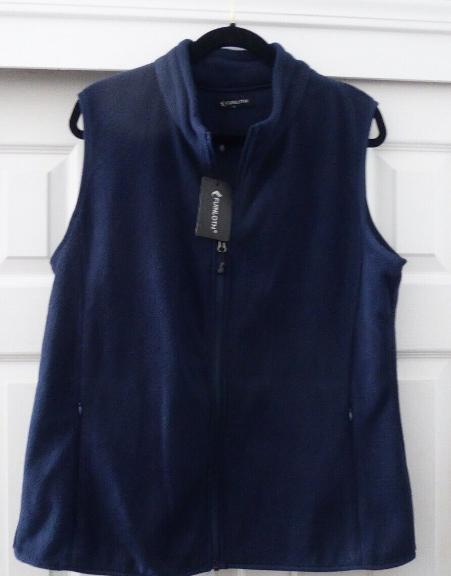 FUINLOTH NWT Dark Navy Blue Fleece Vest Top XL eBay