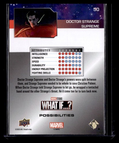 DOCTOR STRANGE 2023 UD MARVEL WHAT IF...? #50 POSSIBILITIES FOIL - Picture 2 of 2