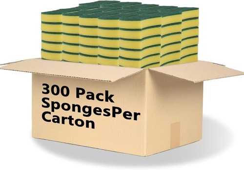 300-Pack Eco-Friendly Non-Scratch Kitchen Cleaning Sponges - Durable & Versatile - Picture 3 of 9