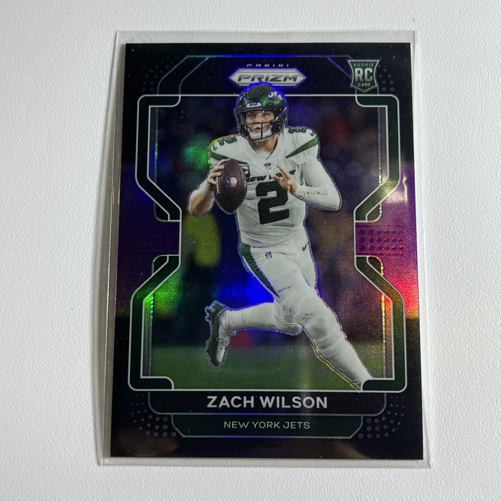 2021 Panini Chronicles Zach Wilson PB-2 Prizm Black And Purple Prizm Rookie /199
