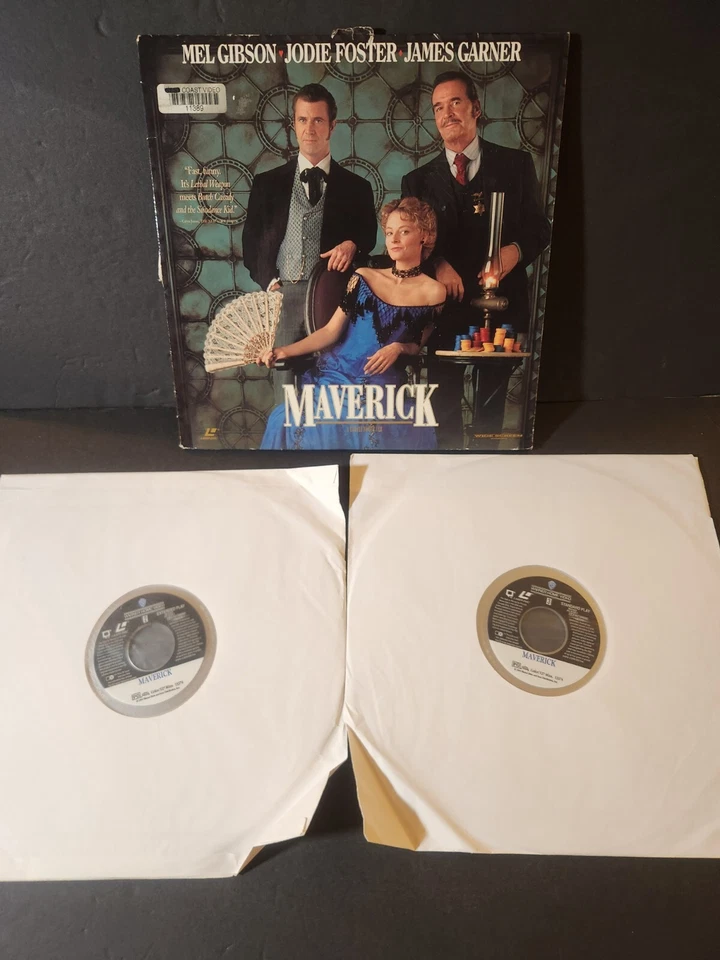 MAVERICK LASERDISC 1994 WIDESCREEN DOUBLE DISC MEL GIBSON, JODIE FOSTER EXP FN - Image 4 of 4
