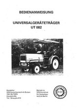 300492 Bedienung UT082  UT 082 KfL Lübben Lübtheen Universalgeräteträger
