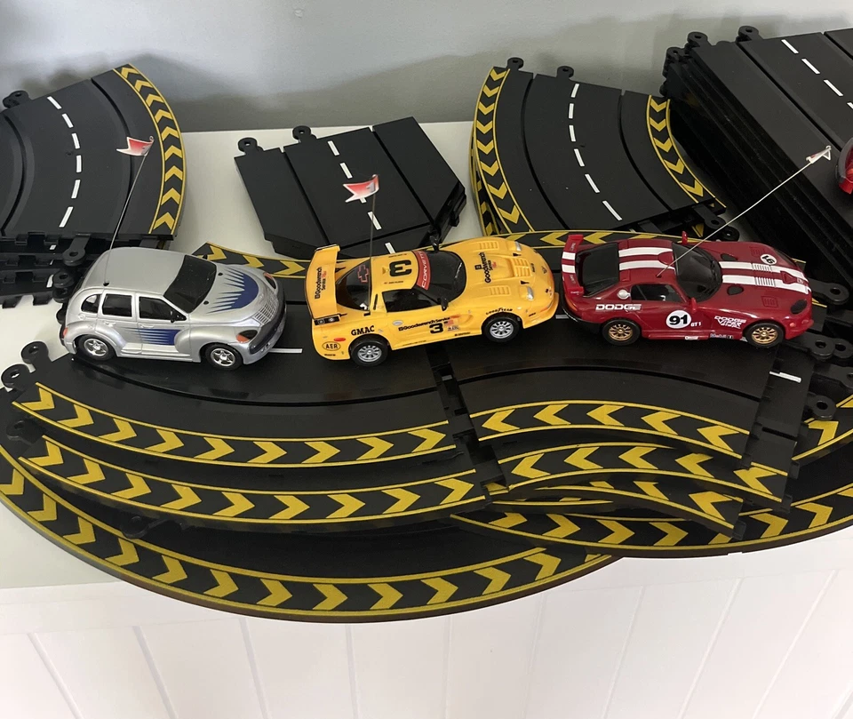 Nikko Radio Control Cars W/Track Lot 4 RC Toy Cars Viper, Corvette, 2 PT Cruiser - Image 2 of 4