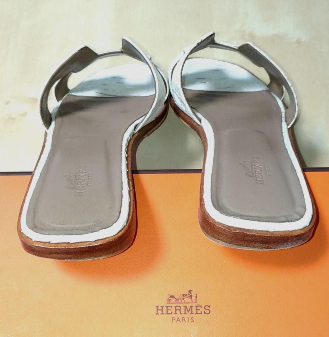 パンとバナナエルメスのエスパデュール パンとバナナエルメスのエスパデュール Hermes Sandals White