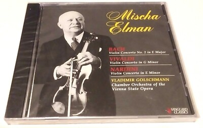 RARE NEW - MISCHA ELMAN - BACH VIVALDI NARDINI - VIOLIN CONCERTO CD 1993 USA