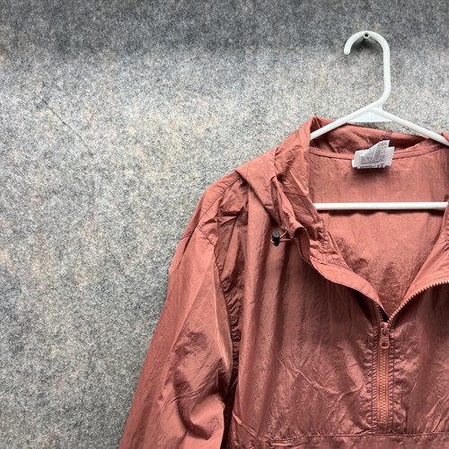 Champion Jacket Men Large Anorak Brown 1/4 Zip Hoodie Windbreaker Sweatshirt Vtg - Picture 3 of 13