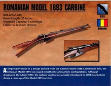 Romanian Model 1893 Carbine Classic Firearms Photo Card u