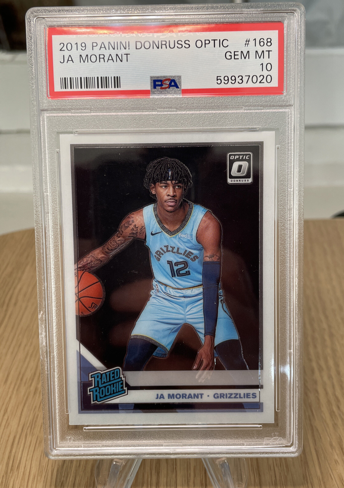 🥷 JA MORANT RC 2019-20 PANINI DONRUSS OPTIC RATED ROOKIE 💎 PSA 10 GEM MINT 💎