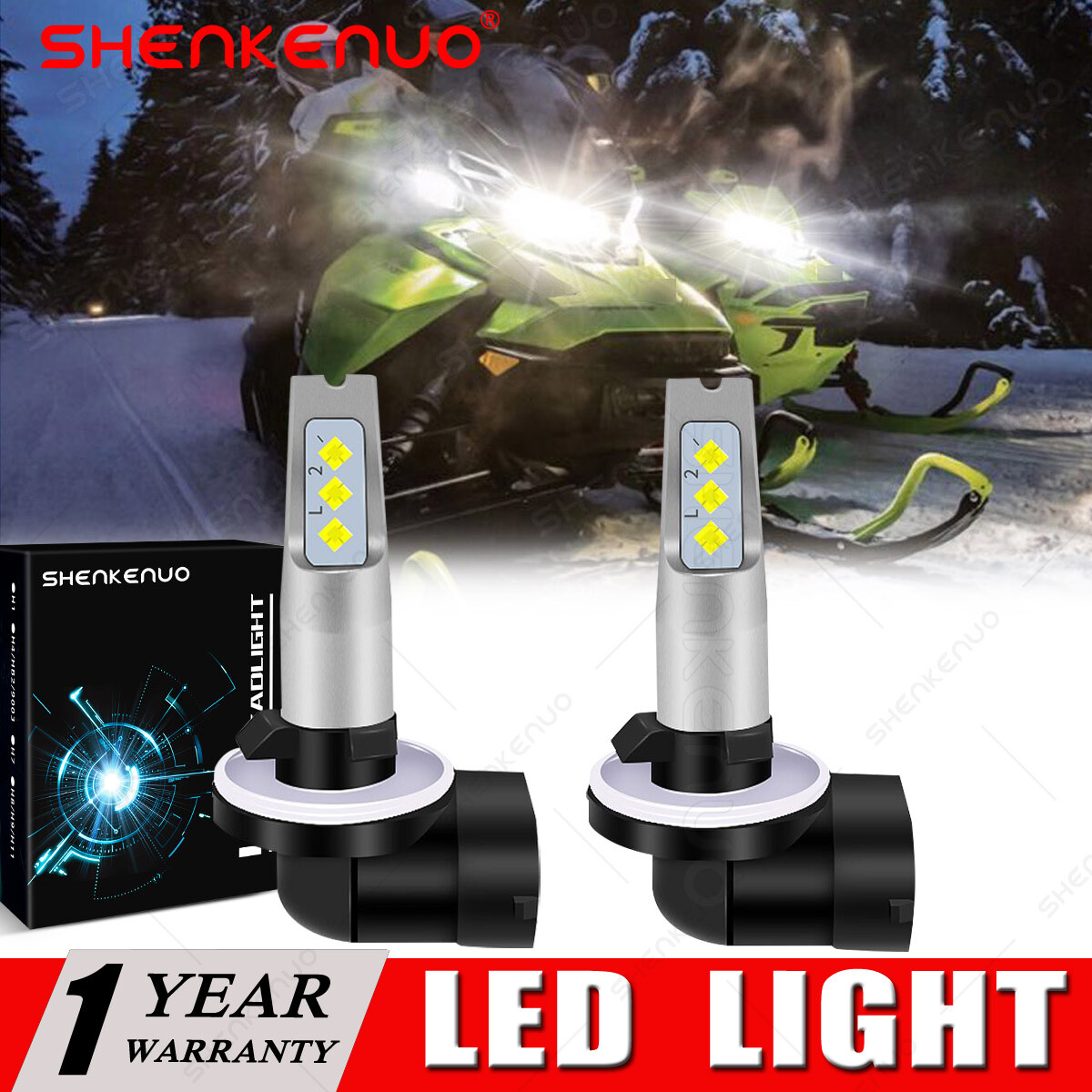 2X SUPER LED Headlight for Arctic Cat F7 Firecat 700 20032006