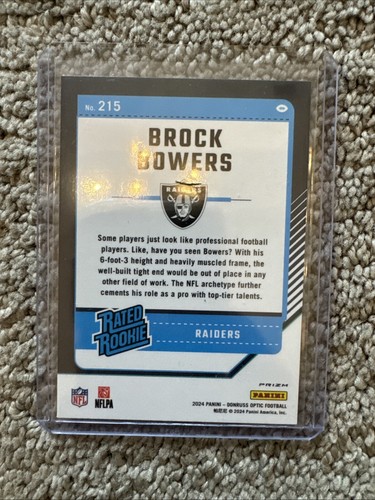 2024 Donruss Optic Brock Bowers Fire Emoji SSP Case Hit RC Rookie Raiders - Picture 3 of 3