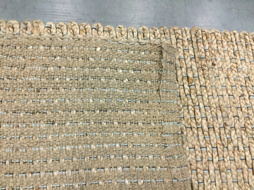 BLUE / NATURAL 2'-6" X 8' Pulled Threads Rug,Reduced Price 117263200 NF452A-28 - Image 3 of 4