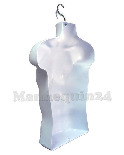 NEW Male Mannequin Form + Stand,Torso Men Display TRADE SHOW Pant T-Shirt -WHITE - Picture 3 of 6
