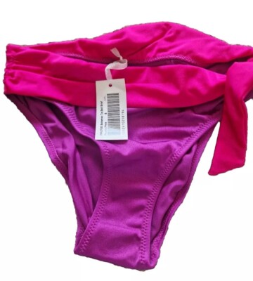Pour Moi Bahamas Tie Belt Brief Purple Pink Bikini Size Swimwear