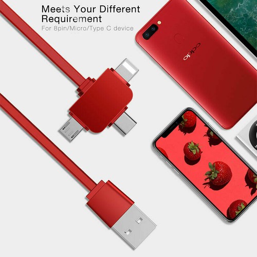 Retractable 3in1 Multi USB Charger Cable Micro Type-C For iPhone Cable Android D - Picture 5 of 18