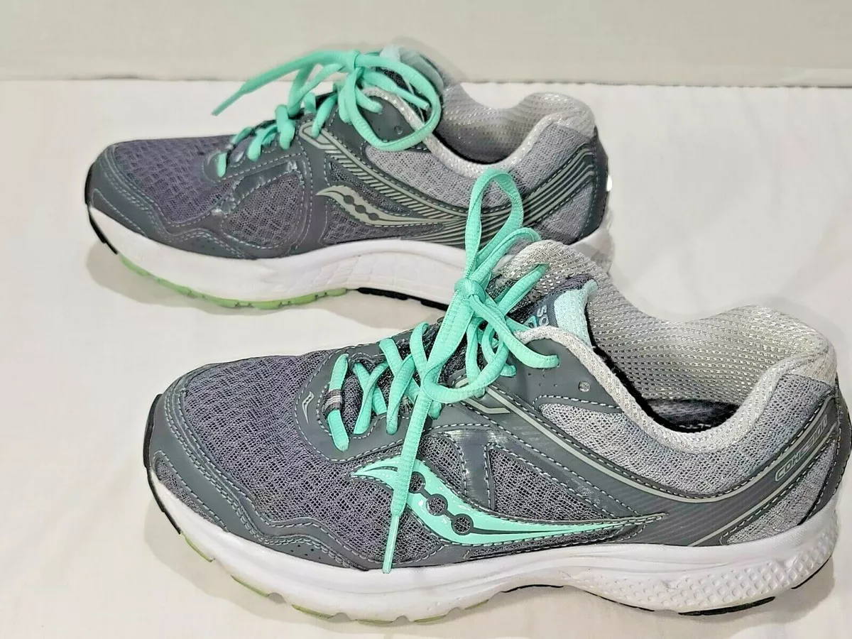 Saucony Women s Cohesion 10 Gray Mint Running Shoes Size 7.5 eBay