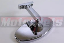 Bolt Screw On Chrome Aluminum 5" Oval Interior Rear View Mirror Hot Street Rod 