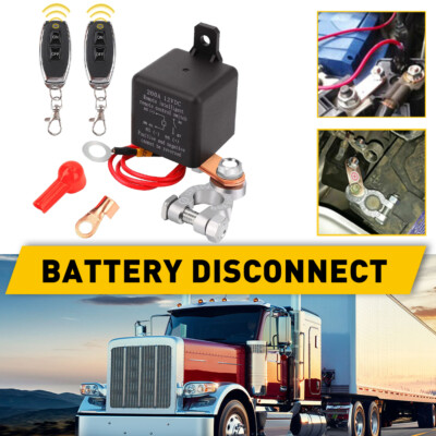 Remote RV Car Battery Disconnect Switch Kit 200A DC 12V Top Post Negative Battey