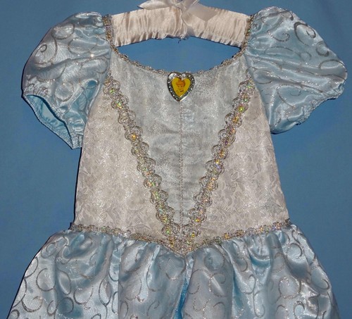 Disney Cinderella Princess Costume Dress-girl XS/3T-4T-Tiara-Jewelry-Purse-Socks - Picture 11 of 17